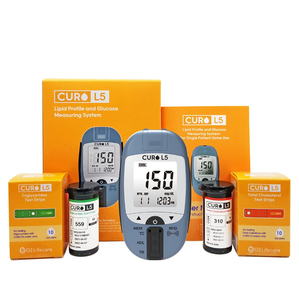 CUROfit Quick Home Blood Total Cholesterol and Triglycerides Test Kit