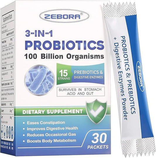 Probiotics for Women & Men - 100 Billion Plus Digestive Enzymes & Prebiotics