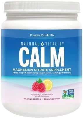 Natural*VitaIity Calm Magnesium Citrate Powder, Raspberry Lemon Flavor