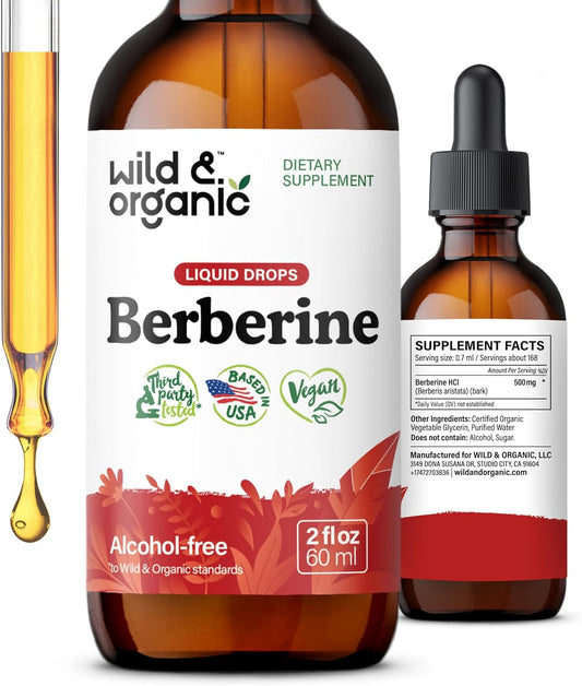 Wild & Organic Berberine Liquid Drops - 500mg