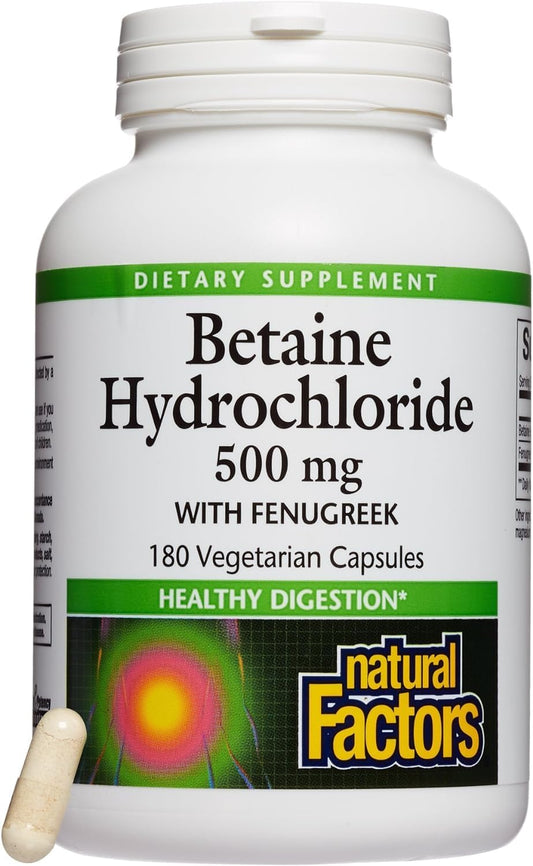 Natural Factors, Betaine HCL 500 mg
