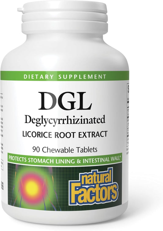Natural Factors Chewable DGL 400 mg, Licorice Extract for Healthy Digest