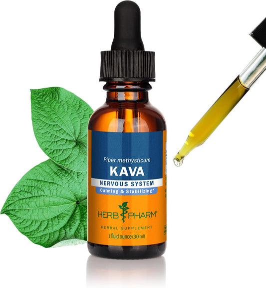 Herb Pharm Organic Kava Root Liquid Extract for Stress Relief