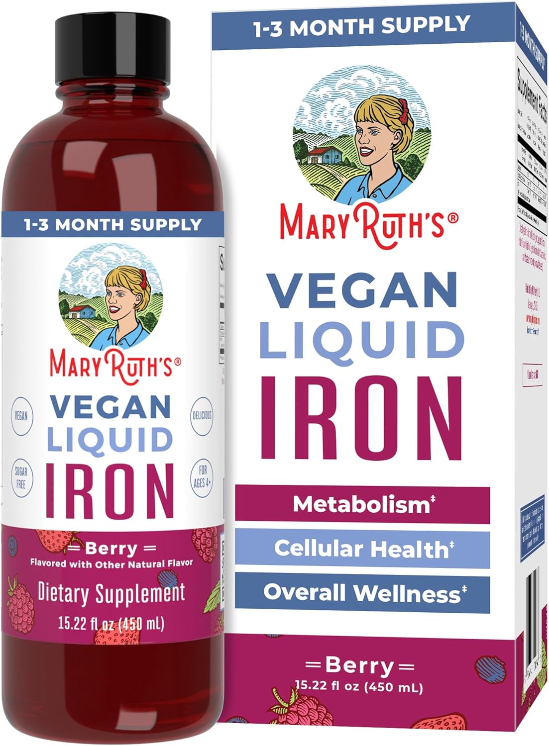 MaryRuth Organics Iron Supplement for Women Men & Kids, Liquid Iron Supplement