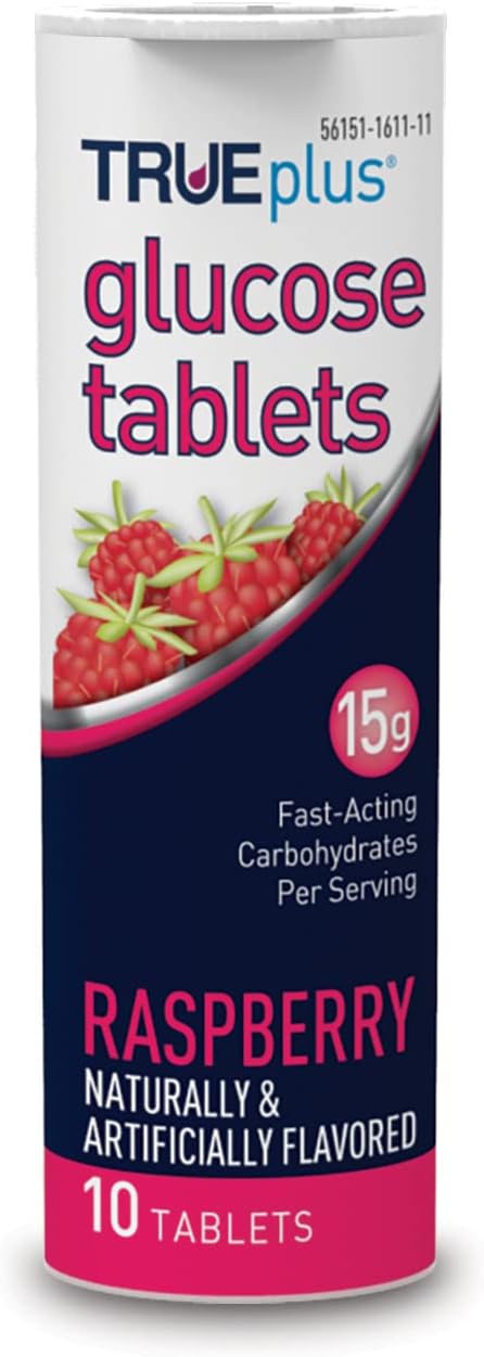 TRUEplus® Glucose Tablets, Raspberry Flavor